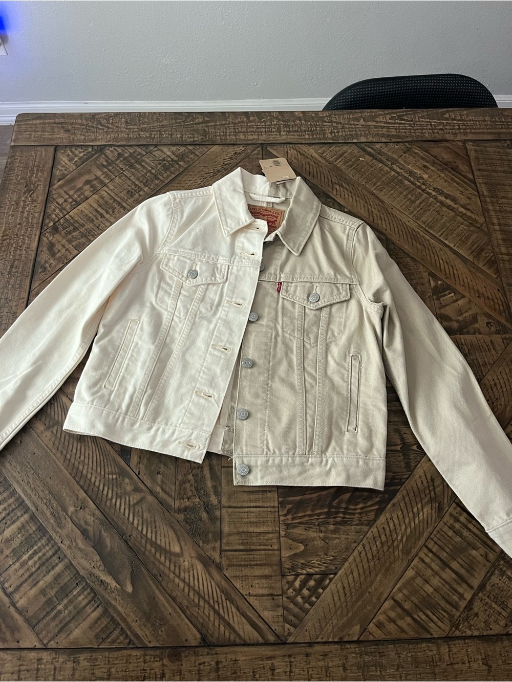 Levi's Two-Tone Cream and White Denim Jacket